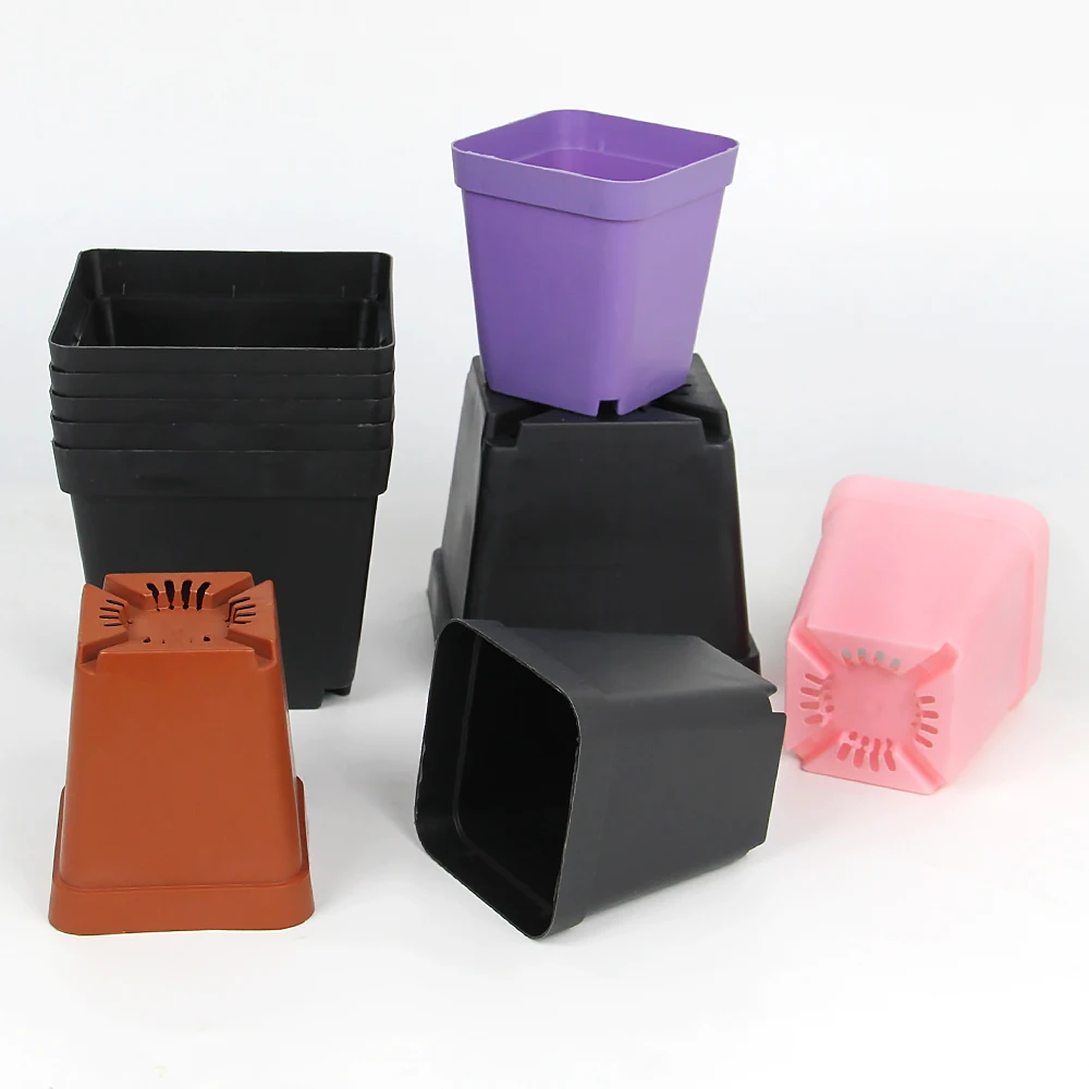 Gardening Supplies Plastic Flower Pots Various Sizes Succulent  Planting Pots Square Plastic Flower Pot