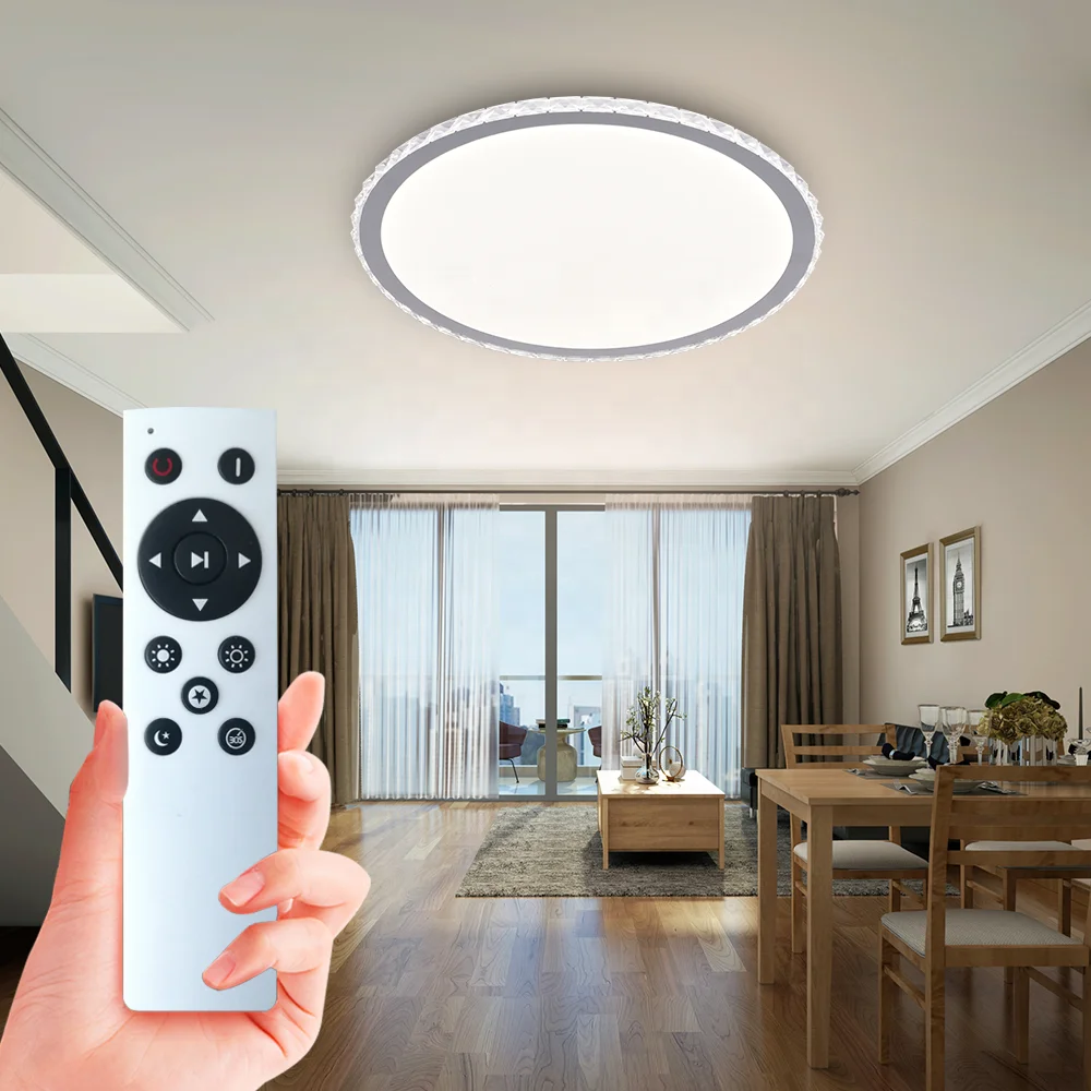 ENVIS Popular Crystal Series Infrared Control CCT 3000/4000/6500K Round Ceiling Light IP20 Dimmable Modern