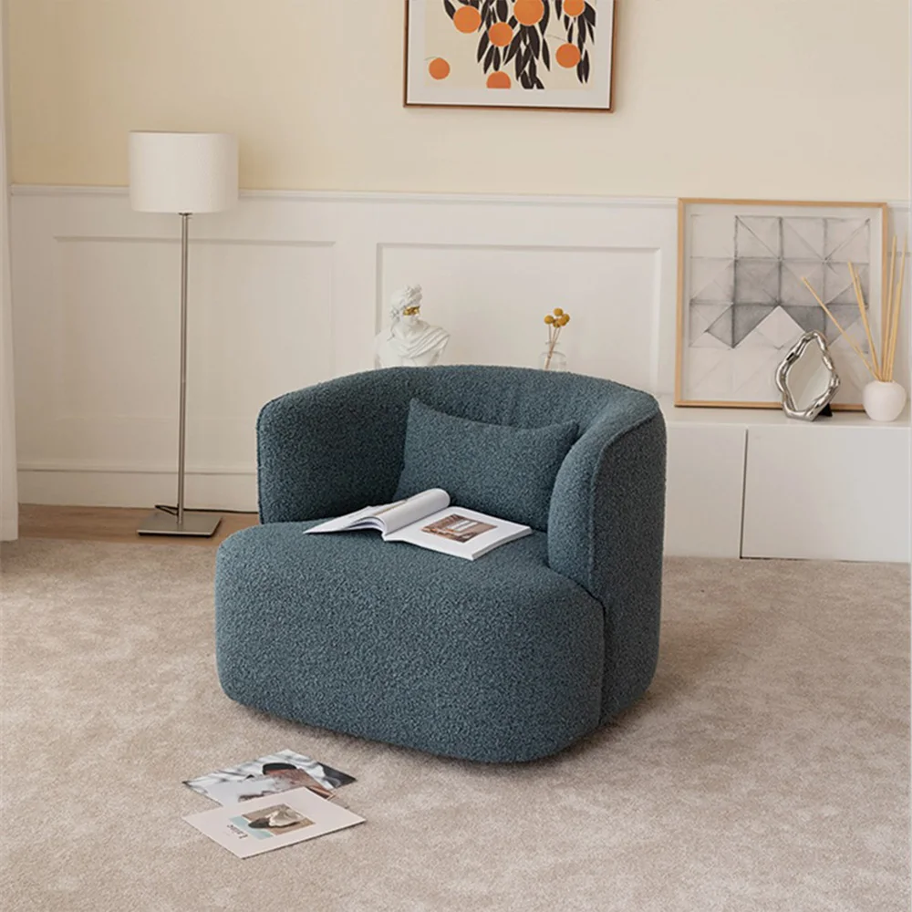Nordic Luxury Living Hotel Lounge Furniture Armchair Chair Modern Boucle Fabric Single Sofa Accent Chair