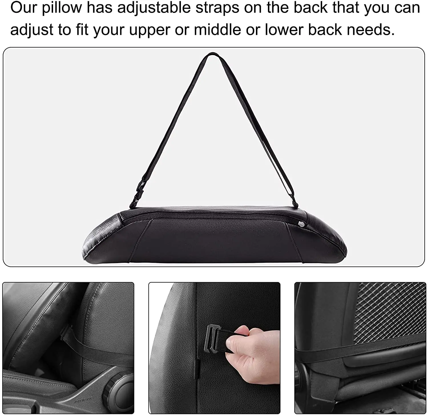 Car seat pillow Car interior cervical vertebra leather memory foam lumbar support