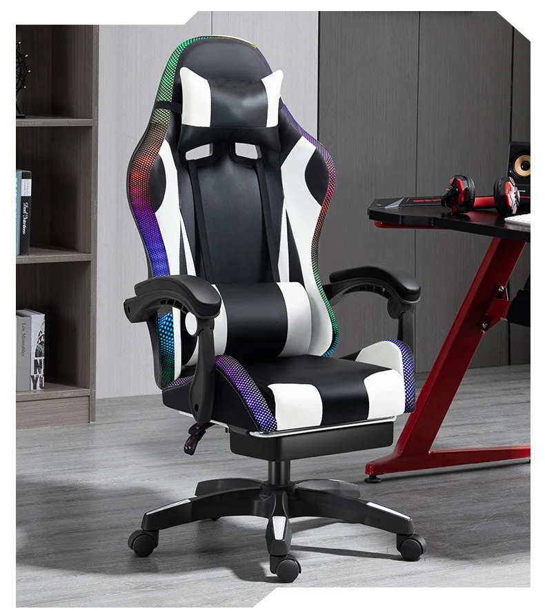office gamer racing gaming chair with footrest and massage