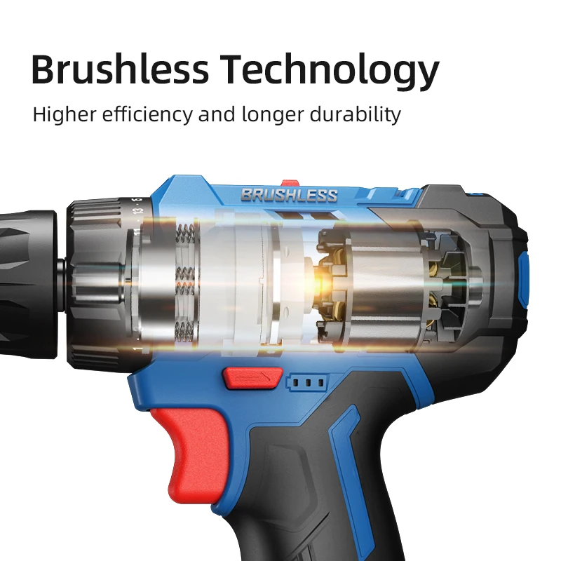 DongCheng 12V Max Series 35N.m Cordless Impact Hammer Drill With Brushless Motor