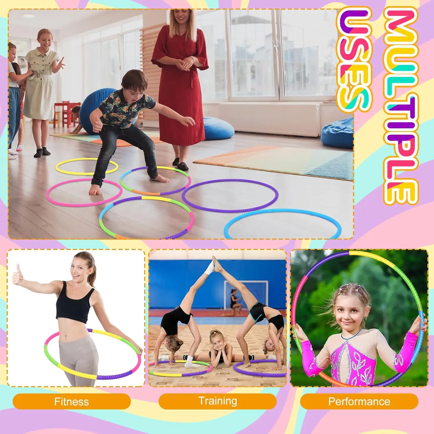 Huiye High Quality Ring Hoop Educational Toys Indoor Physical Exercise Sport Game Colorful Interactive Toy For Adults Kids Gifts
