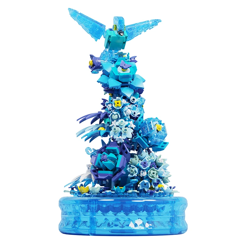 DIY 3D Building Block  Ice Waterfall withe Music Box Home Decor Anime Creative Gift Toy For Child Adults