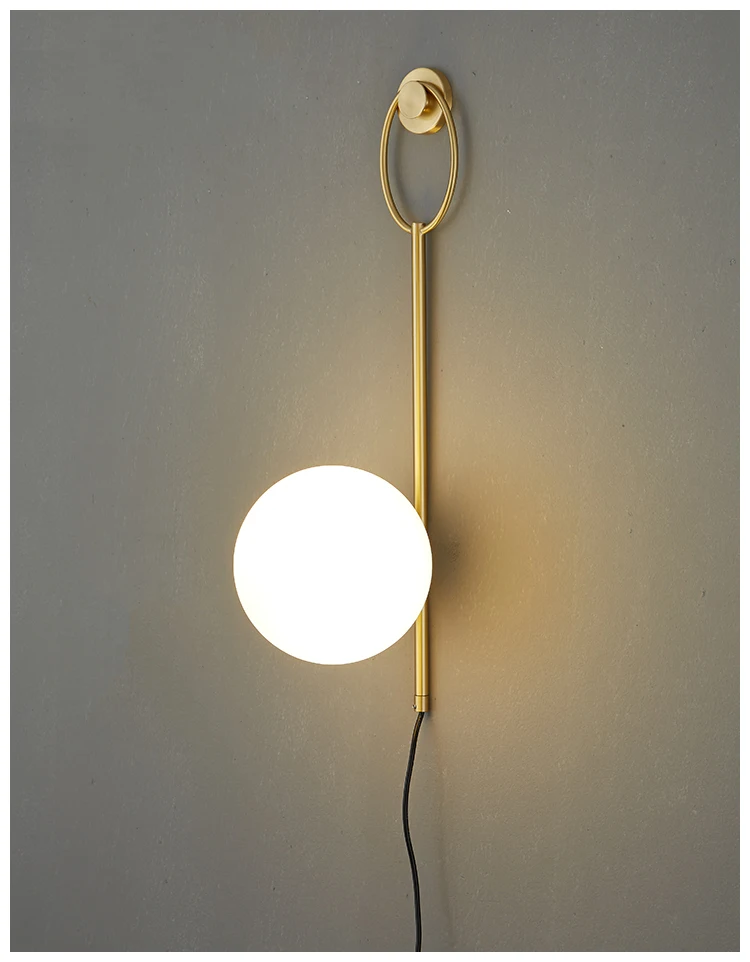 Bedside lamp wall lamps bedroom wiring free with plug all copper lights creative light luxury simple corridor porch wall lights