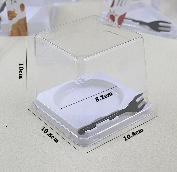 Hinged Cake Slice Cheesecake Container Triangular Cake Box Clear Plastic Food Product Packing Cake Packaging Cupcake Boxes PET