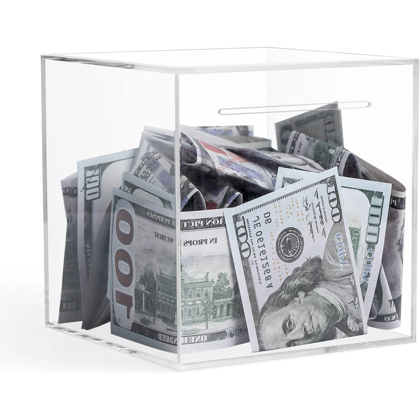 Break to Open Cash Saving Coin Change Jar Clear Piggy Bank Money Saving Box Acrylic Piggy Bank for Kids Adults