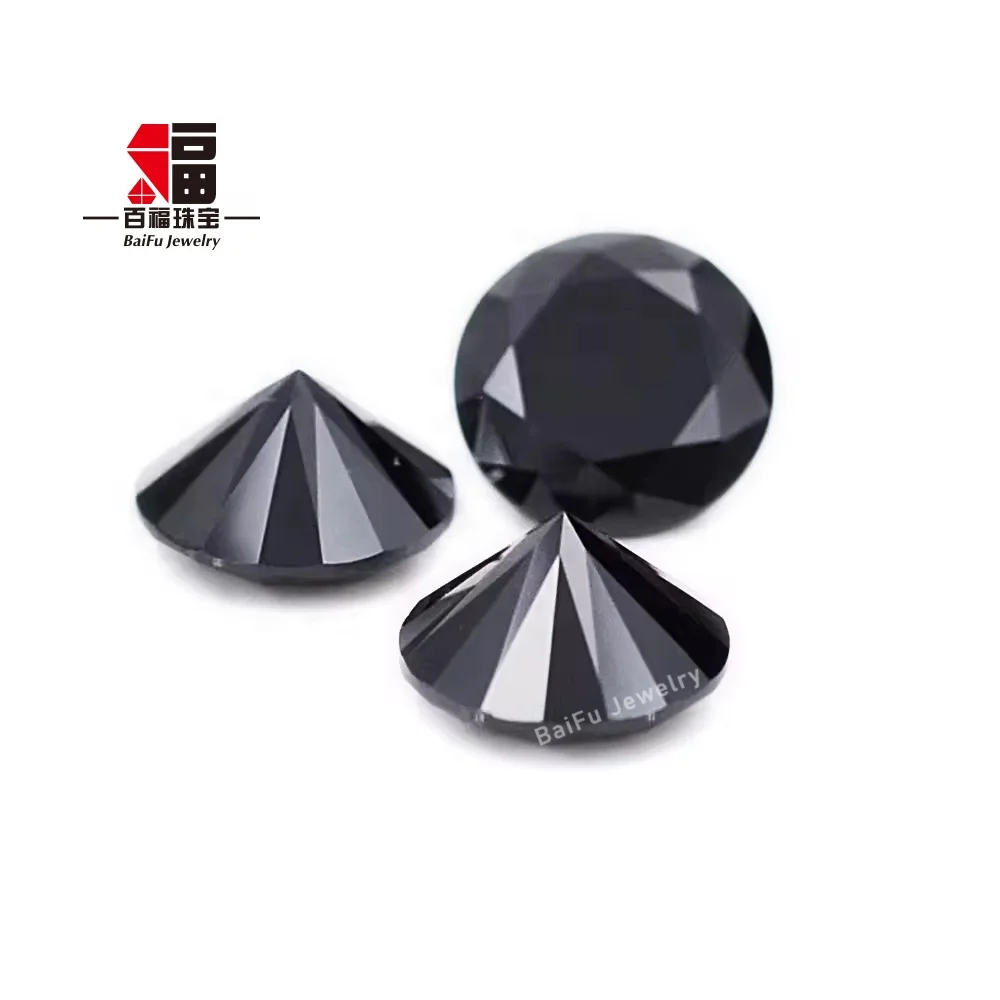 Baifu Jewelry wholesale price loose round black moissanite diamond