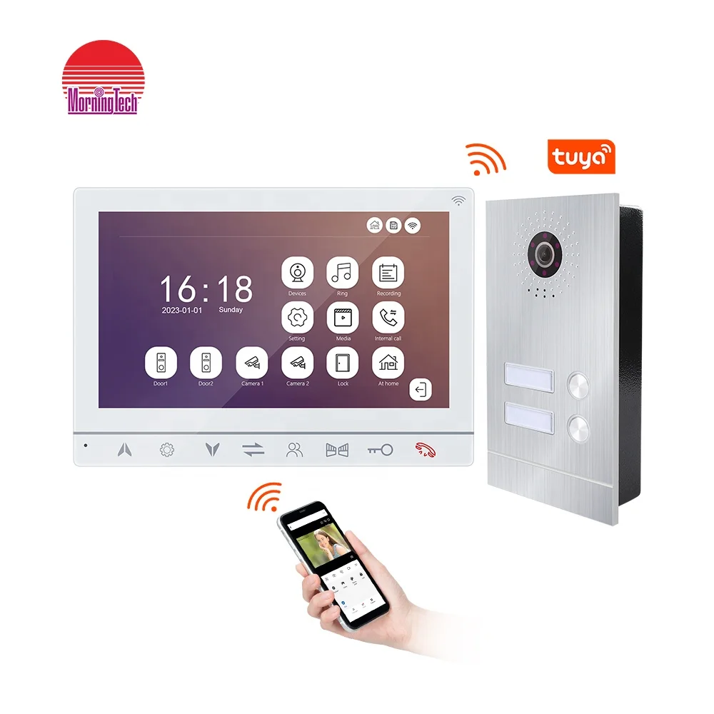 2023 Smart New Product Video Intercom 7 Inch Monitor Video AHD 1080P Doorbells with Night Vision for Villa