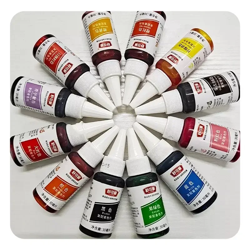 Edible Food Coloring 12 Gel Colors 30ml Bottle Pack Icing Pigment for Baking Fondant Cake Decoration