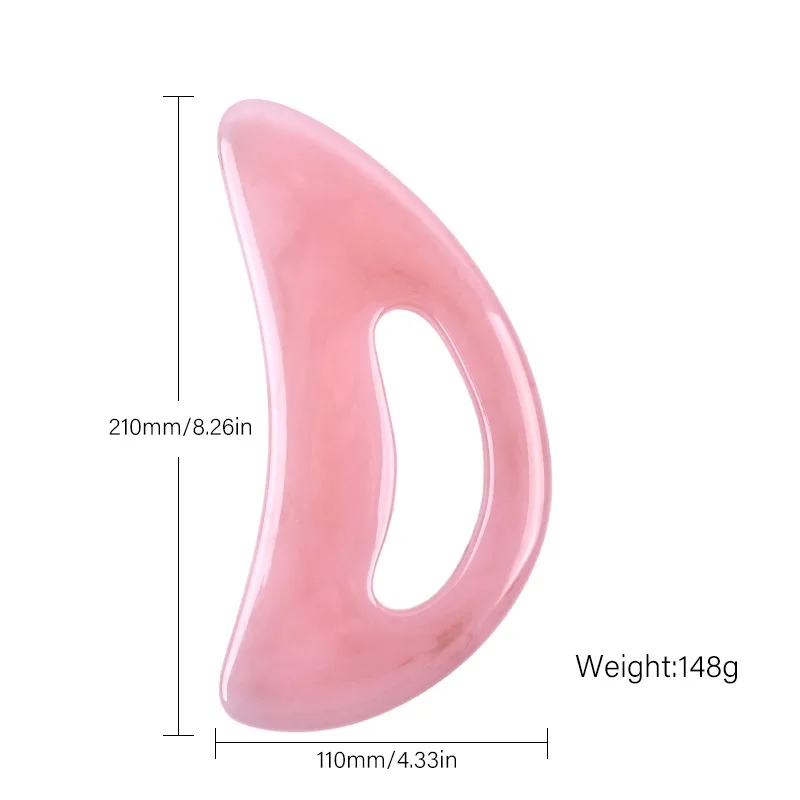 Personalized Pink Color Resin Body Massage Large Guasha Board Wholesale LOW MOQ Back Healthcare Big Gua Sha Tool With Handle