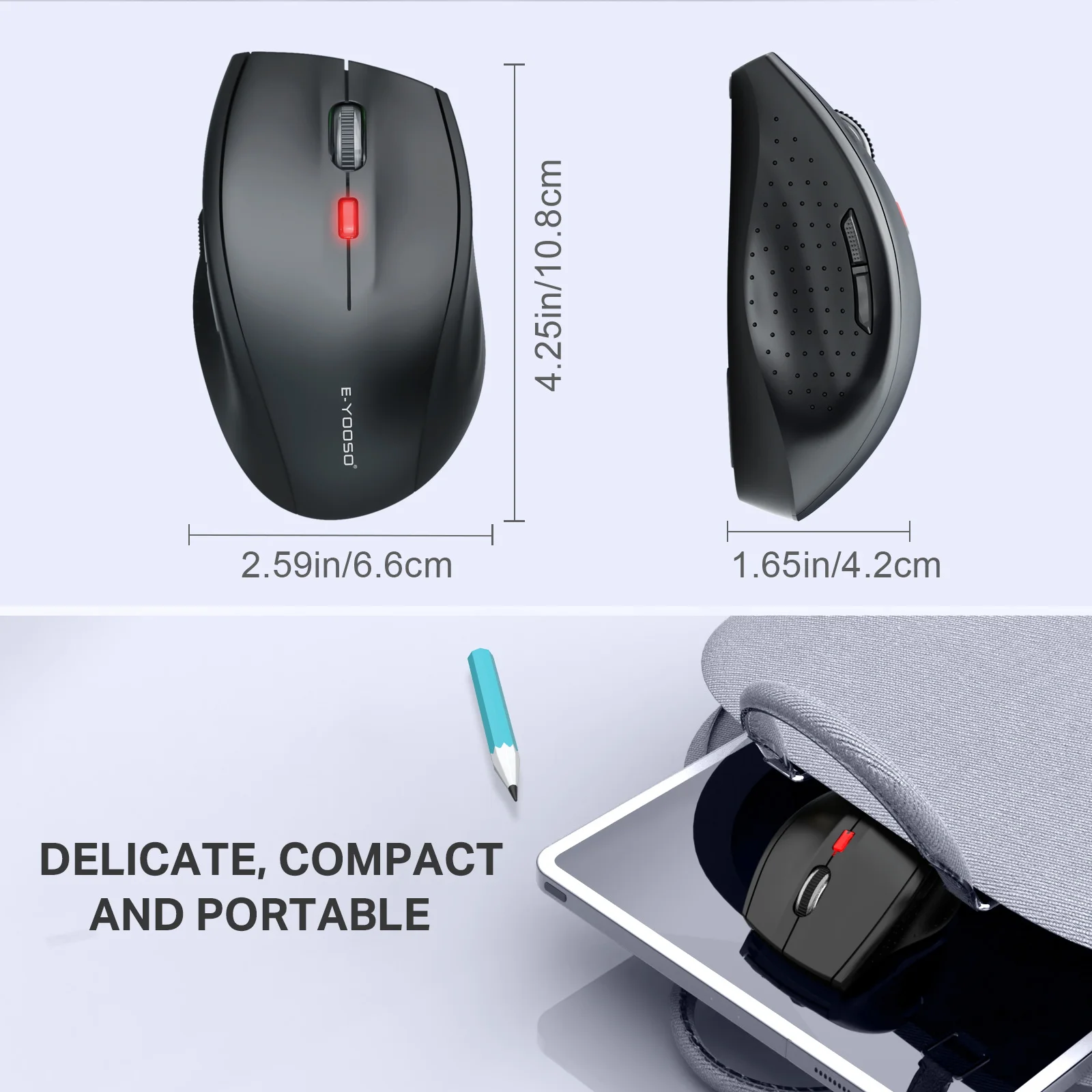 Bluetooth Wireless Mouse 3 Modes Bluetooth Mouse 2.4GHz Ergonomic Wireless Optical Computer Mouse with USB Nano Receiver