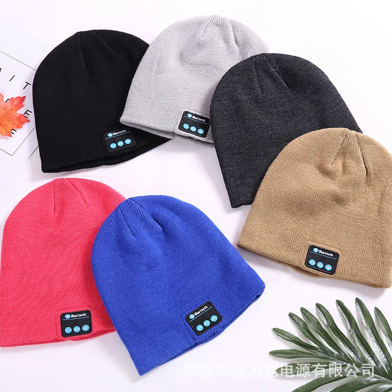 
2021 Wholesale Custom Embroidered Beanie Bluetooth Headphones Music Knitted Plain Women Winter Hats For Adults Manufacturer 