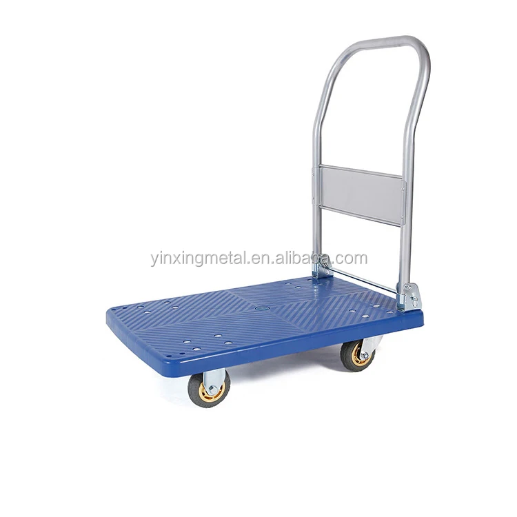 
Folding Warehouse Plastic Heavy Loading Platform Trolley Transport Hand Cart 4 Wheels Capacity Trucks 