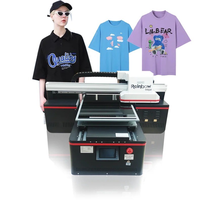 Newest A2 4060 Digital Tshirt Printing Machine Polyester Wool Cotton Fabric Textile Tshirt  With Dx8 4720 DTG Inkjet Printer