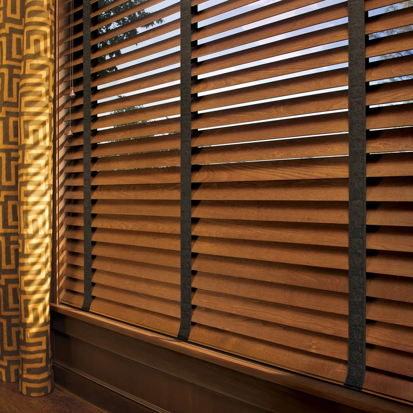 50mm Fashionable Blinds Products Fabric Blackout Horizontal Foam Wood Venetian Blind Wand