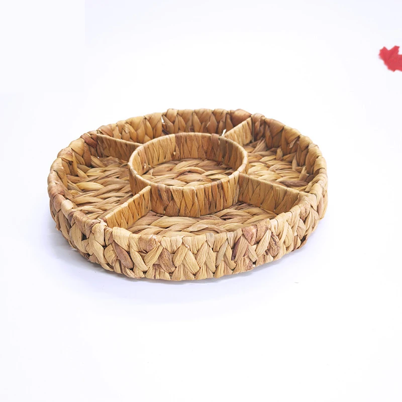 Hot-selling Water Hyacinth Storage Box Straw Household Storage Snack Basket Sundries Woven Fruit Basket