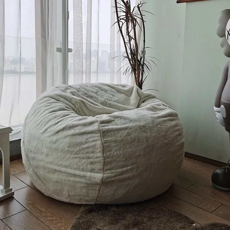 Faux Fur Giant Seat Bean Bag White XXL