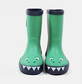 Half Height Dinosaur Printed Kids Rubber Rain Boots