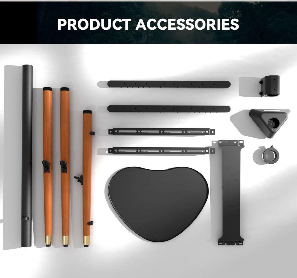 32inch-75inch Latest Design Luxury Artistic Easel Studio Wood TV Floor Tripod Stand With 3 Legs and A Heart DVD/AV Metal Tray