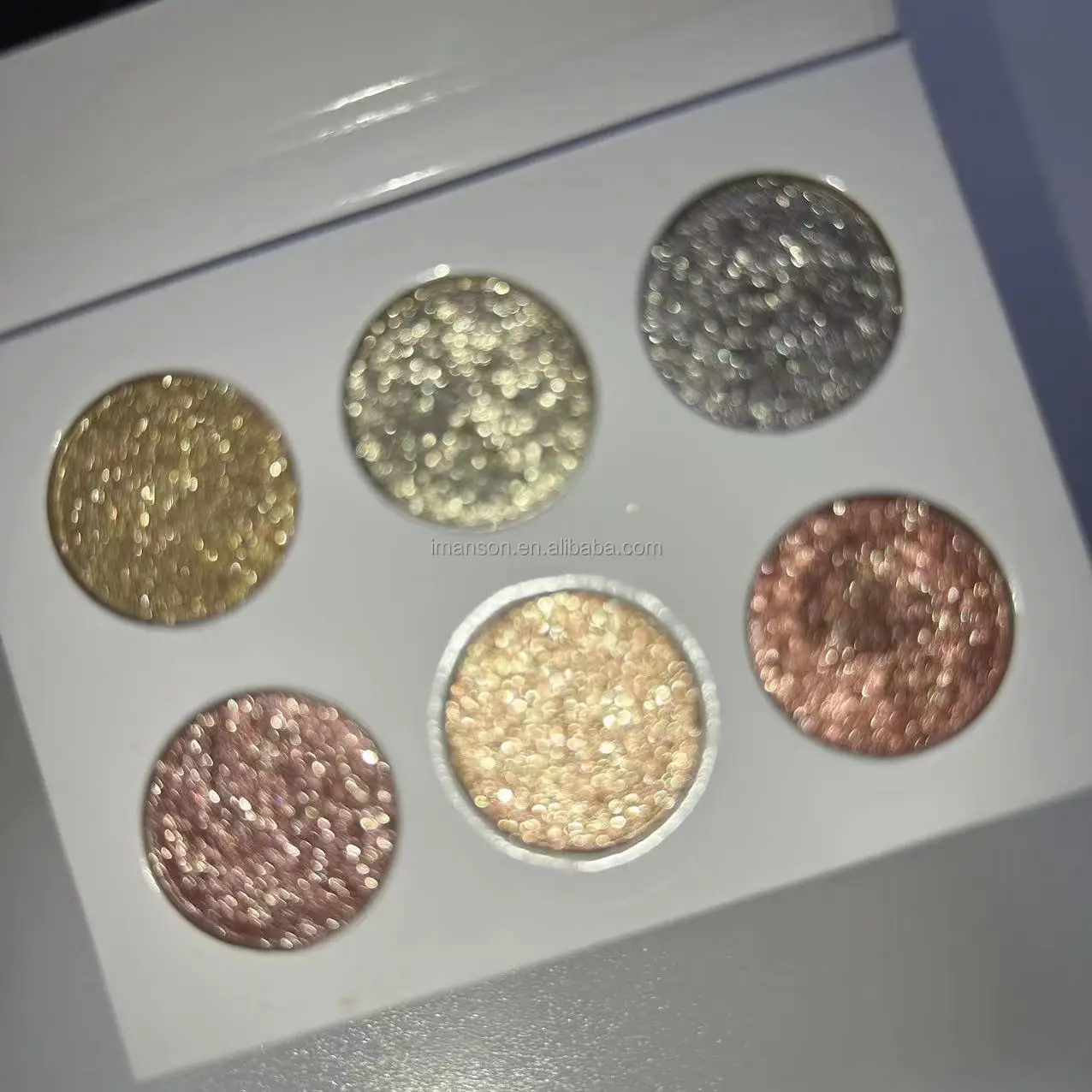 Private Label High Pigment Pressed Silver Gold Foiled Metallic Eye Shadow Creamy Diamond Eyeshadow