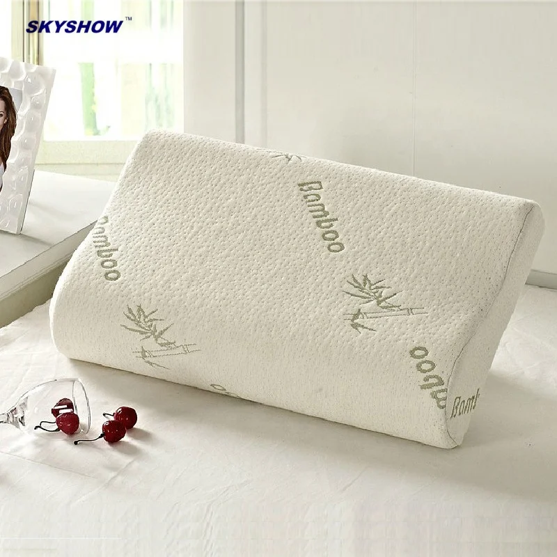 Wholesale cheap comfortable sleeping neck support bamboo memory foam pillow