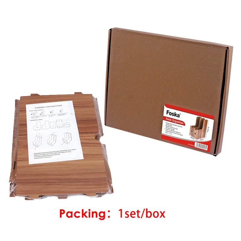 Foska high quality MDF Eco-Friendly Bamboo office Charging Station Rack & Docking Organizer for Multiple Devices