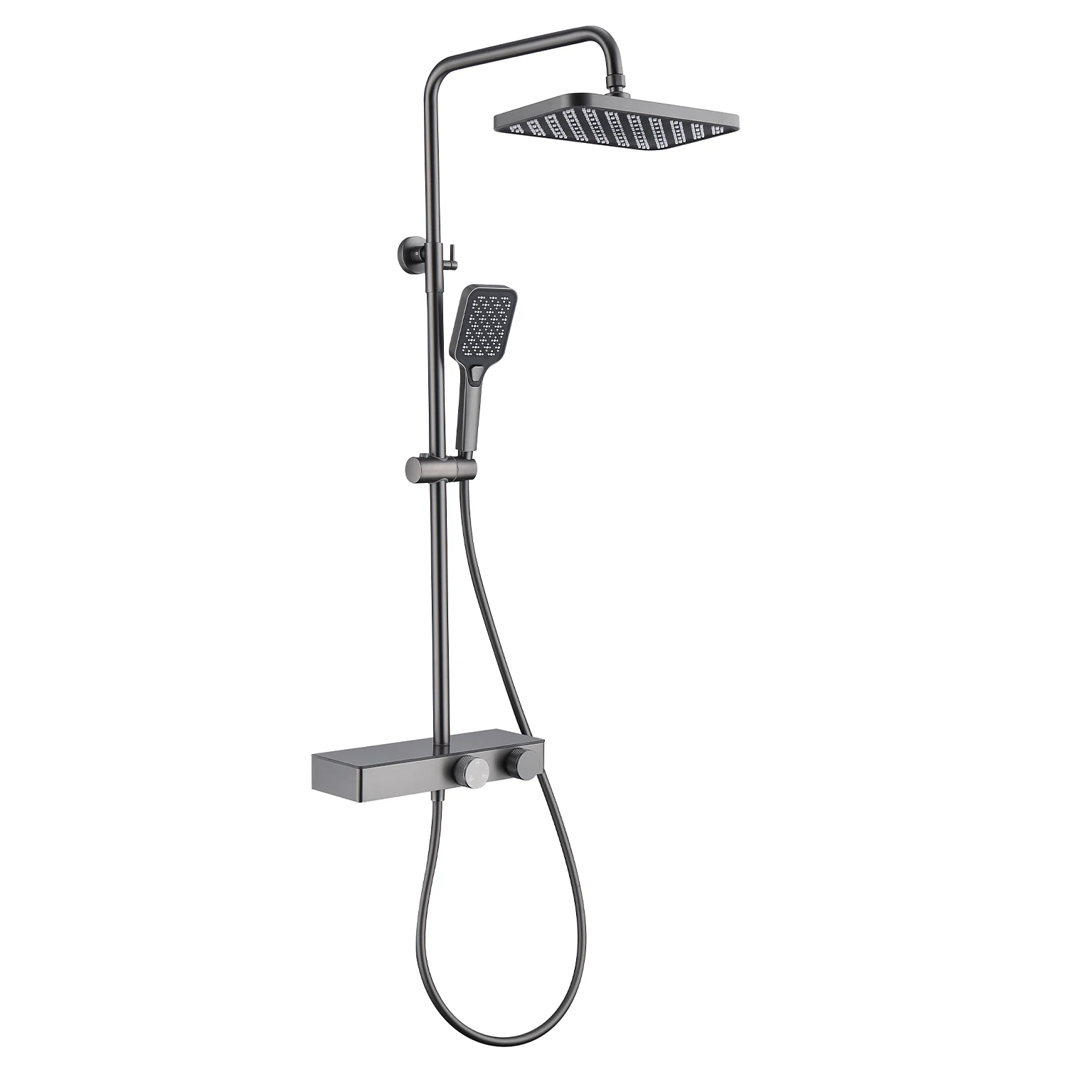 Morden Concealed Round White Shower Set With Thermostat System for Bathroom Small Ideas