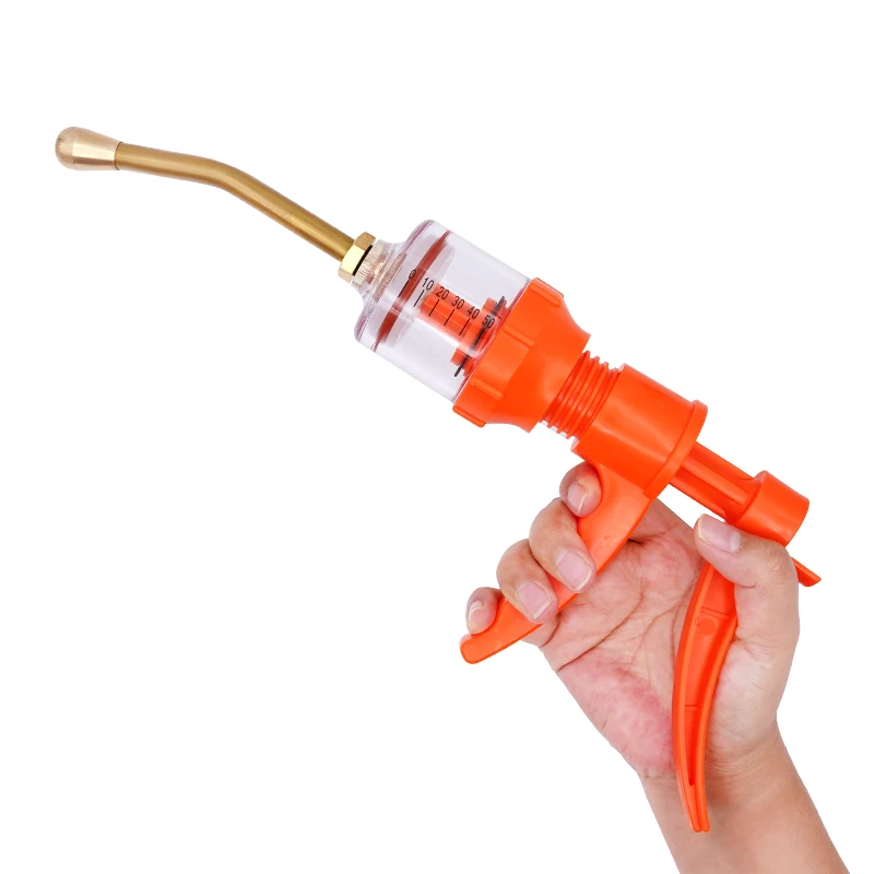 50ml Cattle Sheep Drenching Gun Dose Adjustable Feed Syringe Veterinary Continuous Drench Guns for Animal