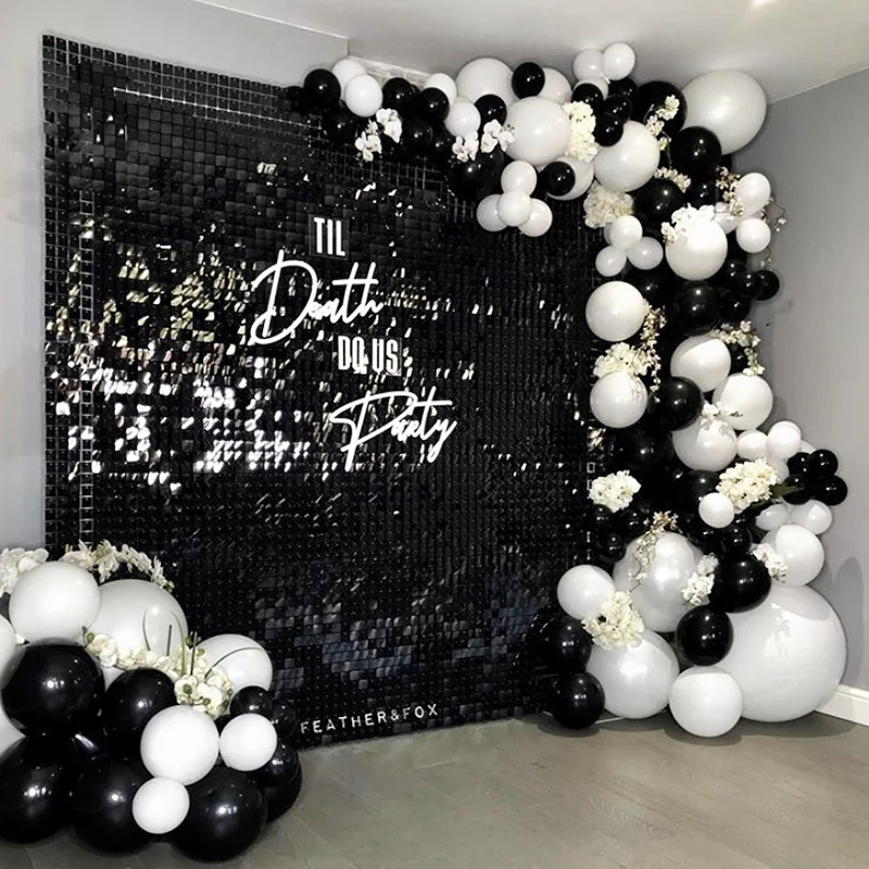 Sale Wedding Decoration Backdrop Black Shimmer Panels Gold Sequin Wall Frame