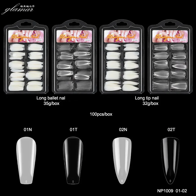 Long Sharp Nail Tip Extension Ballet Clear Nails Long Artificial Trapezoid Natural Nail Tips