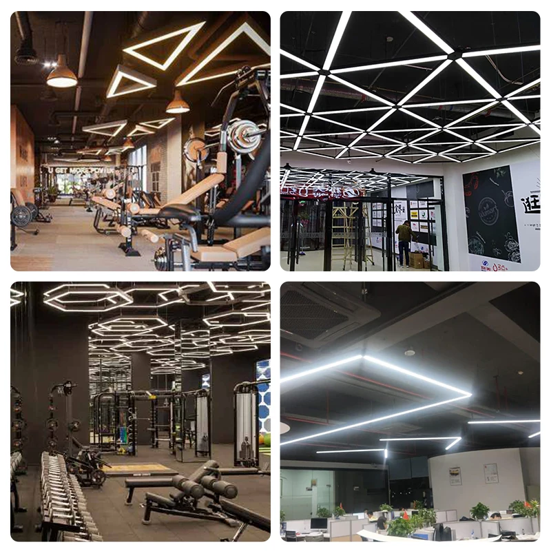 High Brightness Modern Smd2835 Office Commercial Ce Etl Office Barber Seamless Connection Square Led Linear Light