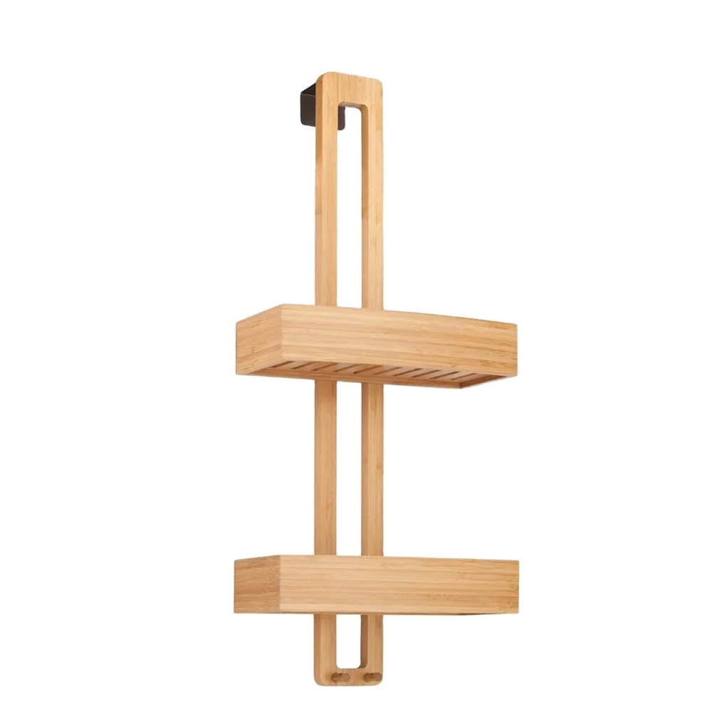 Бамбуковая деревянная дверь для душевой кабины подвесной органайзер хранения с корзинами на 2 уровнях ванной и