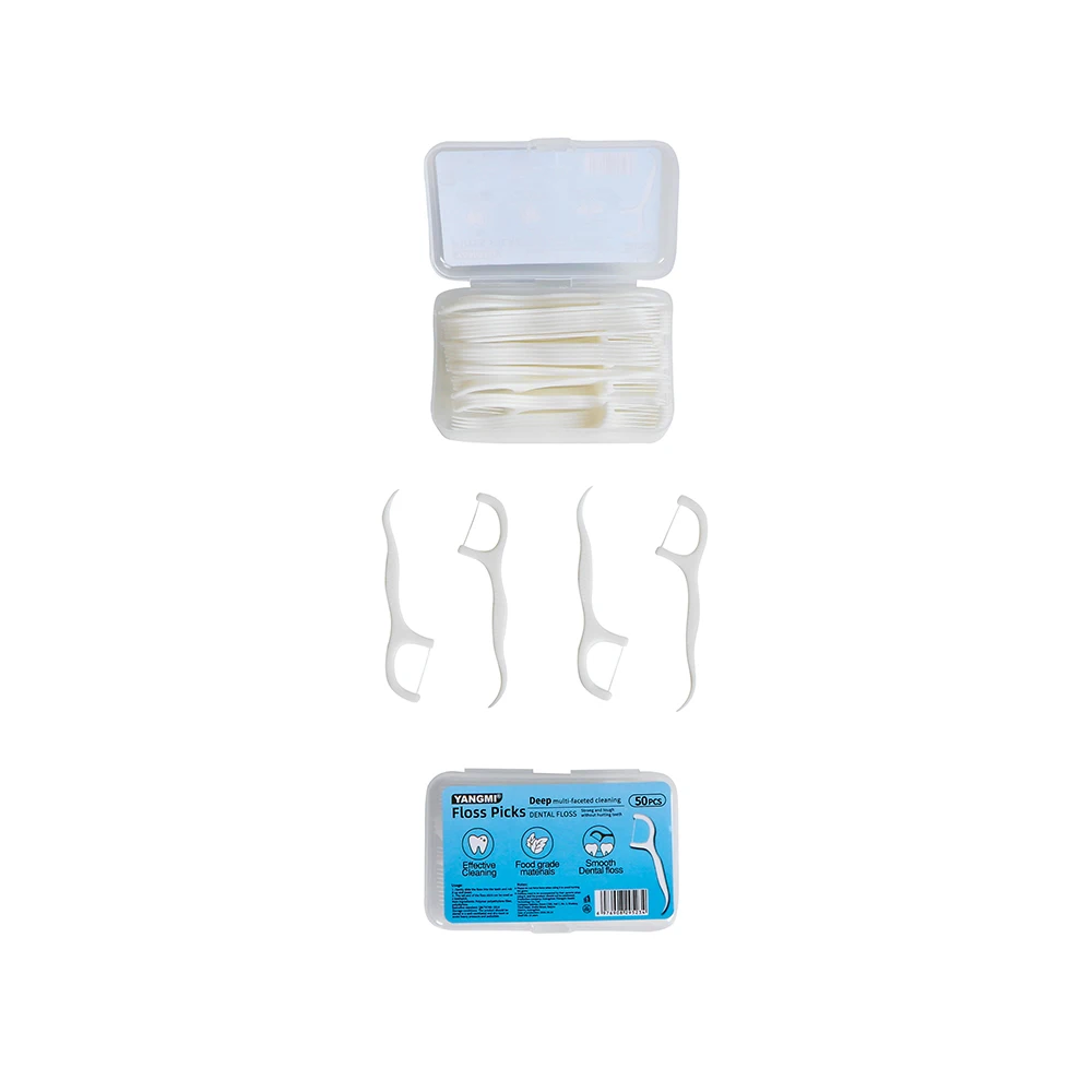 Factory dental threat floss plastic 50pcs biodegradable teeth floss  eco friendly dental flossers