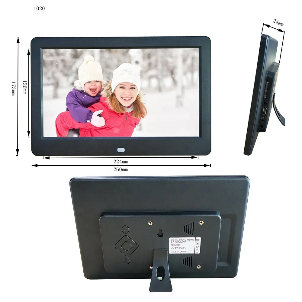 Popular digital photo album display digital photo frame auto play video picture 10 inch lcd display USB
