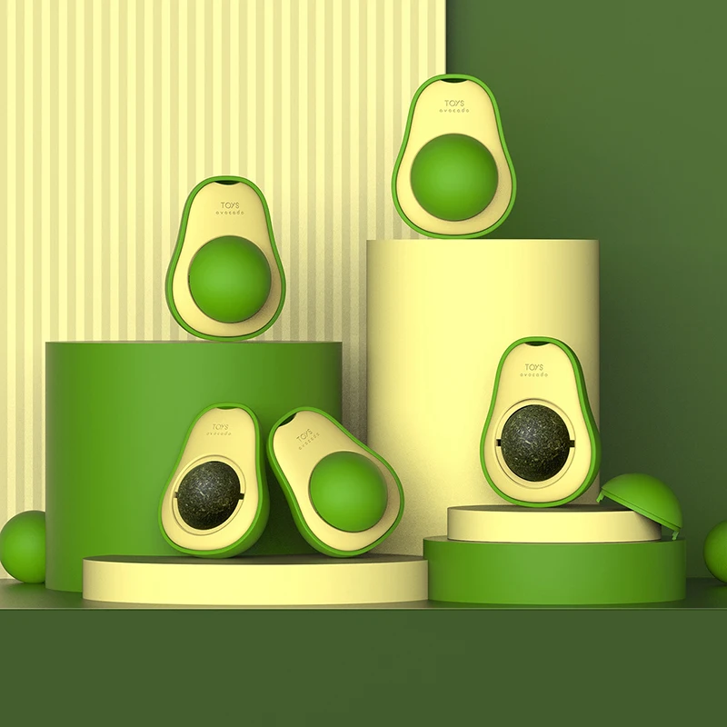 Cat Licking Toy Natural Catnip Wall Stickup Avocado Style Insect Gall Fruit Cat Snacks Clean Intestinal Cleansing Tone Cat Toy