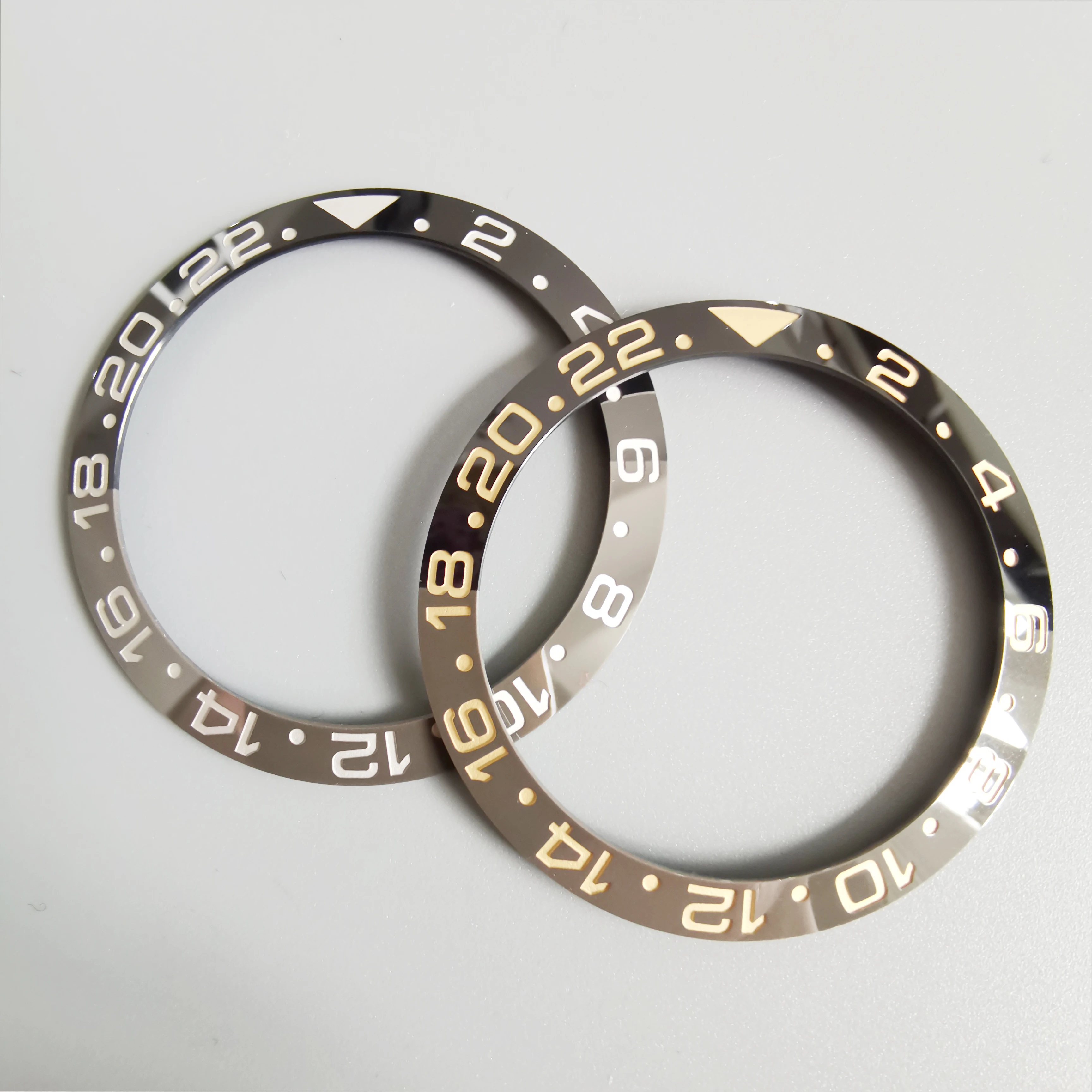High Quality 38MM black grey platinum numbers Watch bezel insert for RLX GMT 126711/126713 Aftermarket Watch Parts