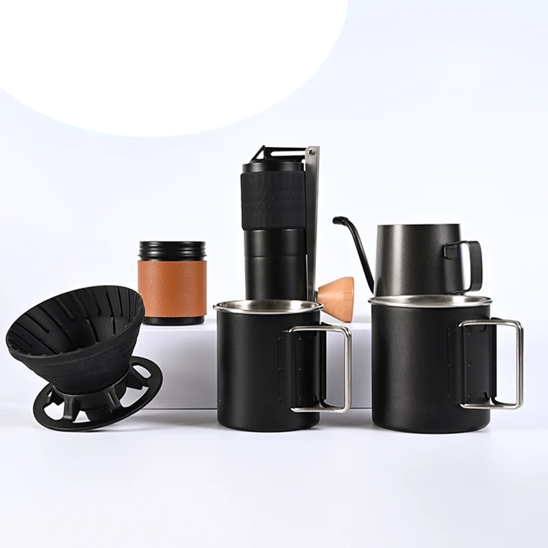 New Fashion Outdoor Travel Drip Coffee Set Manual Coffee Grinder Coffee Set With Suitcase