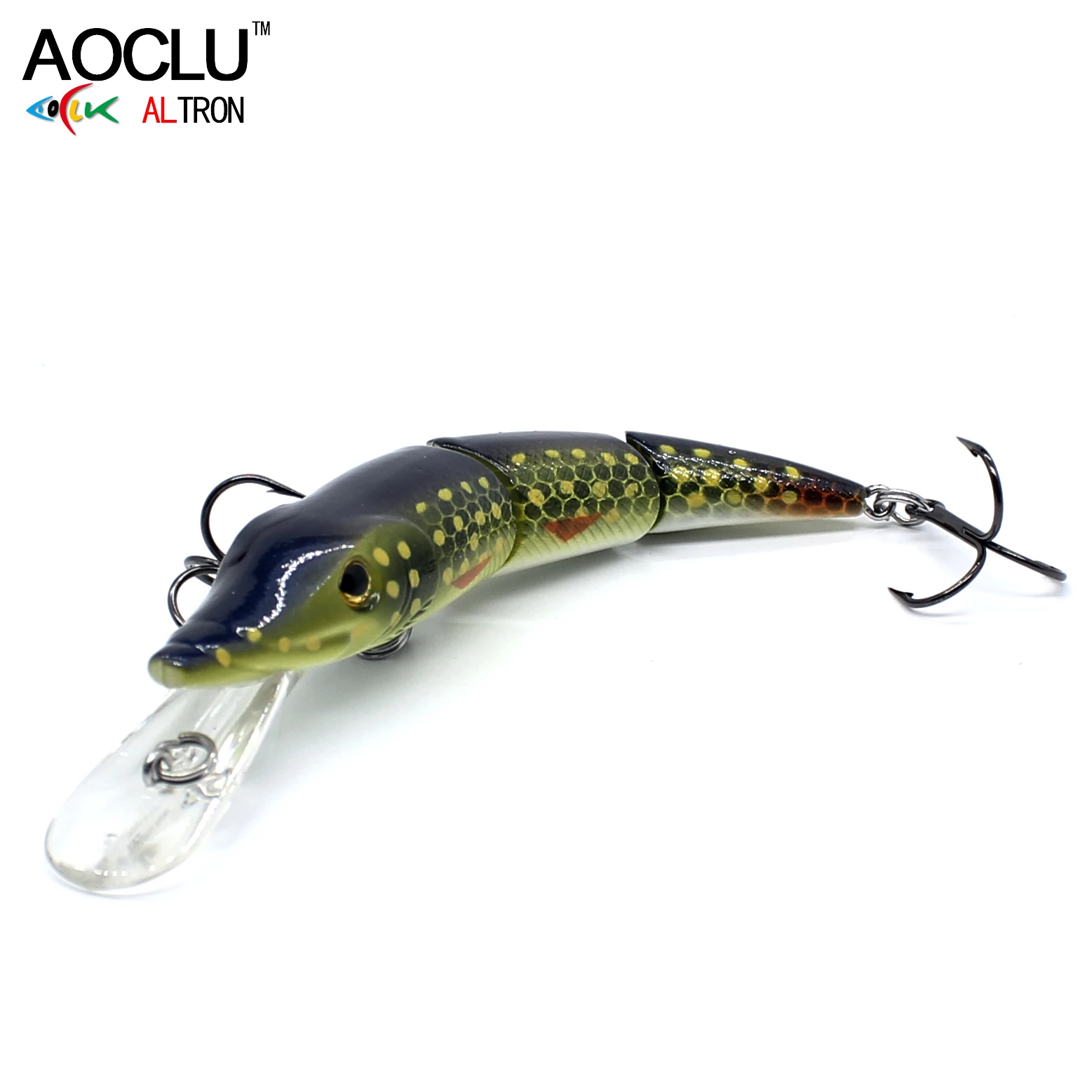 Stocked Jointed Pike Sinking Hard Bait 105mm 17.4g Fishing Minnow Dive 1.8m Fishing Lure Big Game Fighter