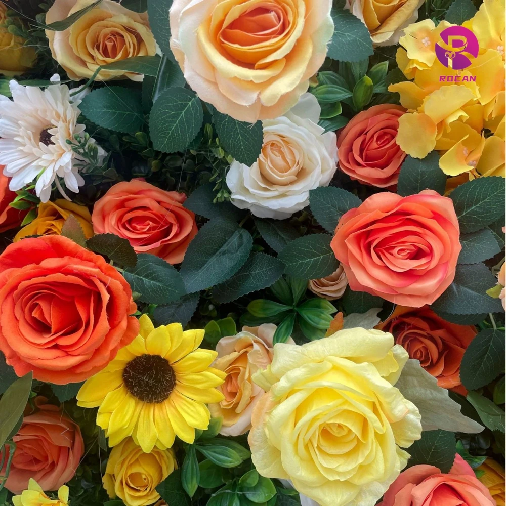 Autumn Flower Wall Colorful Yellow Flower Wall for Fall Decoration Flower Backdrop party decorations