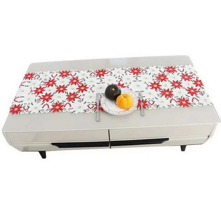 Lace Wedding Round Rectangle Overlay Carved Hollow  Lace Tablecloth Nativity Table Cloth Runner