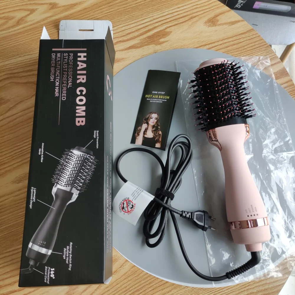 FAST SHIPPING 2021 New pink 3 in 1 one step blower brush styler in stock Wholesale price blow dryer hot air brush hair dryer