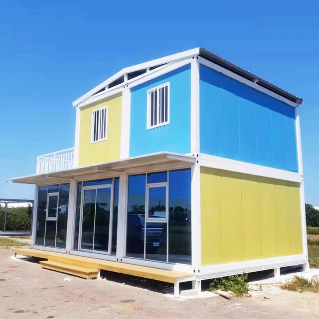 China made double-deck luxury glass prefabricated modular container residential resort Villa Hotel