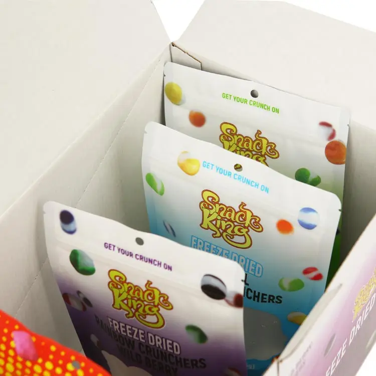 Custom Printed Empty Aluminum Foil Stand UP Box Pouch With ziplock Plastic Zipper 7g Mylar Packaging Bag With Box