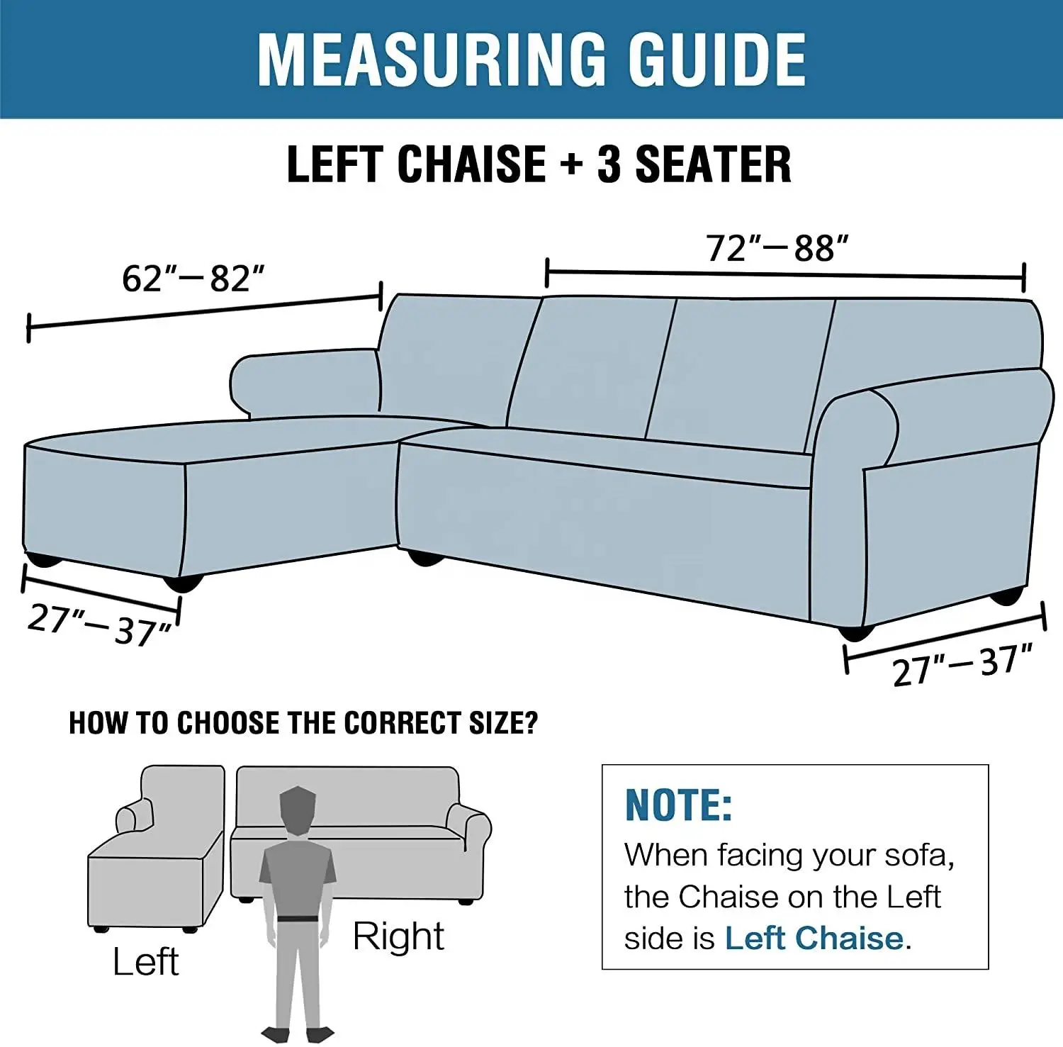2 Pieces Sofa Slipcover Right X-large Corner Sofa Covers 3 Seater Sectional Combination L-shape Sofa Cover