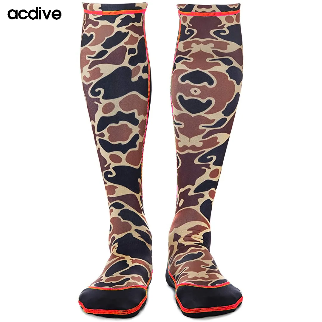 High Quality 1.5mm Long Tube Neoprene Sand Proof Swimming Adult Customization Printings Logo Sports Camo Socks