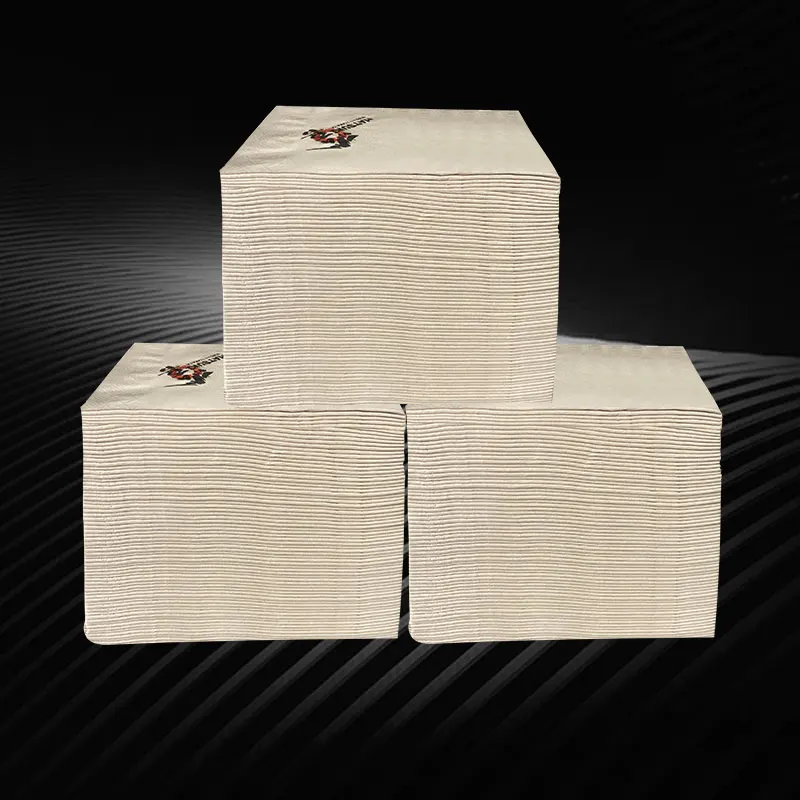 Custom printed cocktail dinner napkins paper with logo 2ply beverage decorative napkin restaurant lunch bar party Bamboo pulp