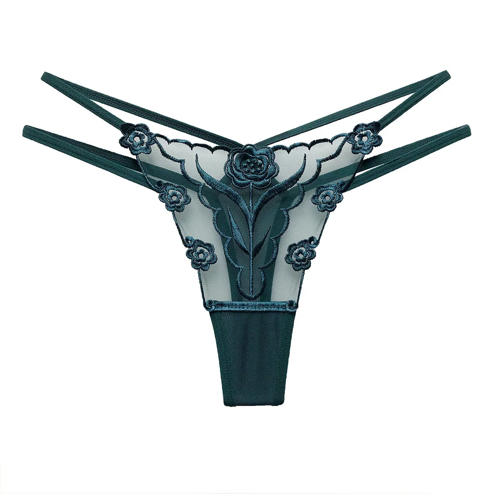 Wholesale Sexy Lace Lingerie Girls Transparent Embroidery Underwear