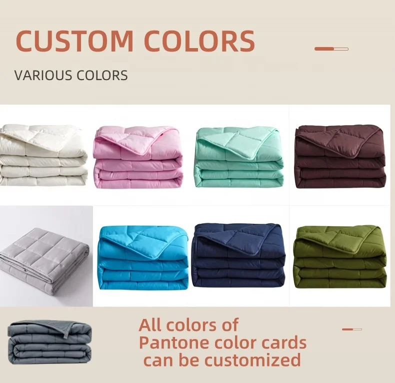 FREE SAMPLE CUSTOM 100% Polyester Microfiber Cotton gravity Heavy Blanket 15lbs 60x80 Weighted Blanket for Anxiety Bedroom