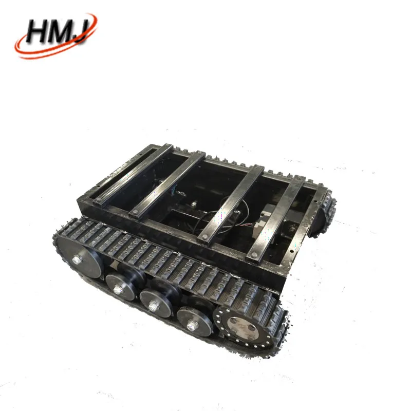 Small Wheeled Robot with Rubber Track Travel Motor for Construction Manufacturing Plant Robot Chassis Undercarriage Platform